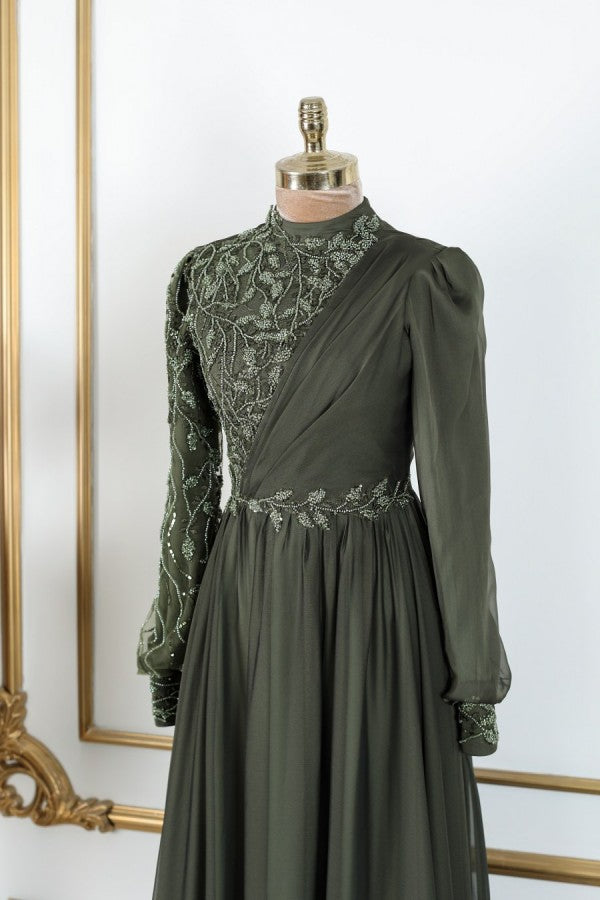 Dilruba Şifon Modest Evening Dress