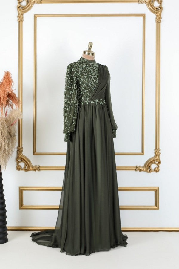 Dilruba Şifon Modest Evening Dress
