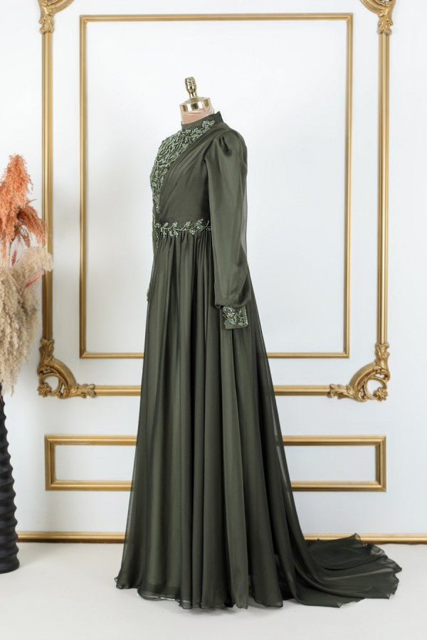 Dilruba Şifon Modest Evening Dress
