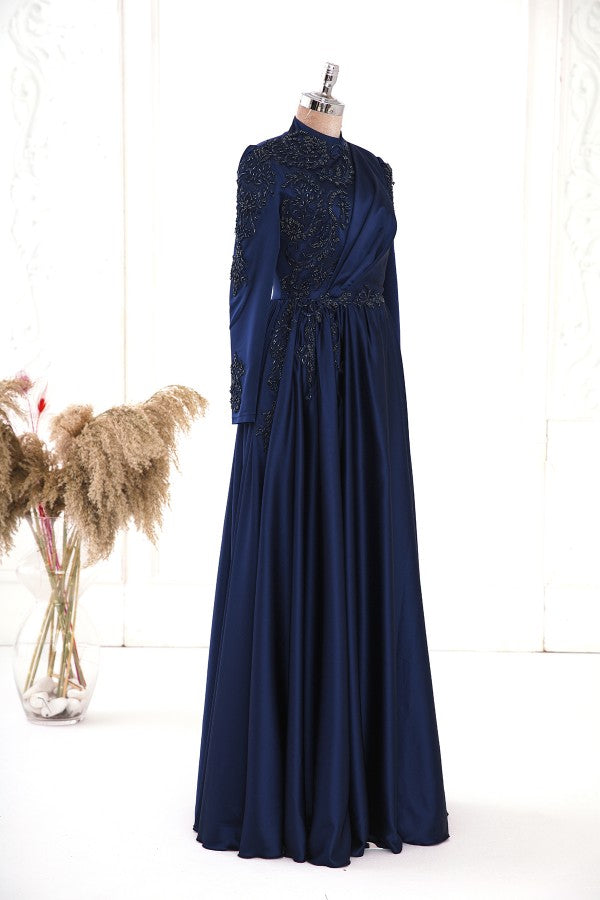 Esila Saten Modest Evening Dress