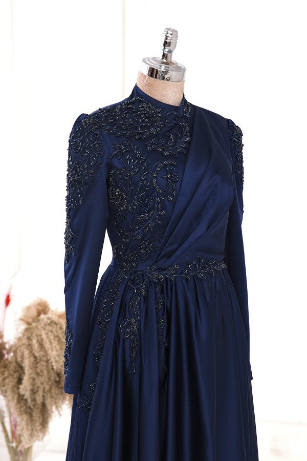 Esila Saten Modest Evening Dress