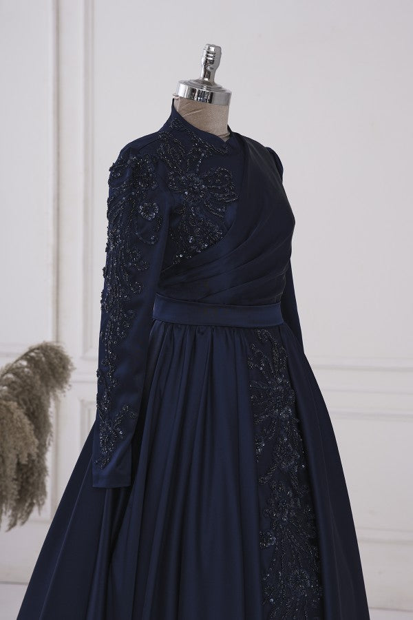 Hurrem Saten Modest Evening Dress