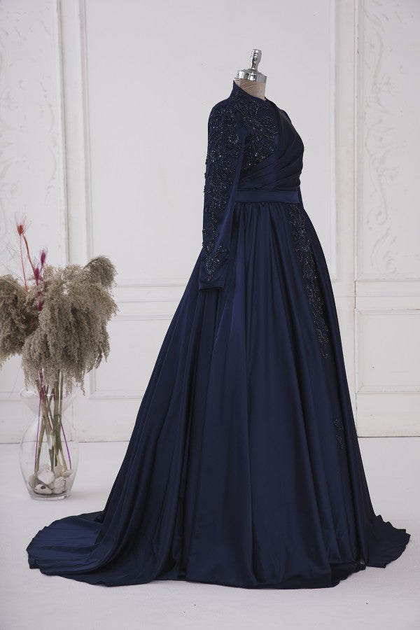 Hurrem Saten Modest Evening Dress