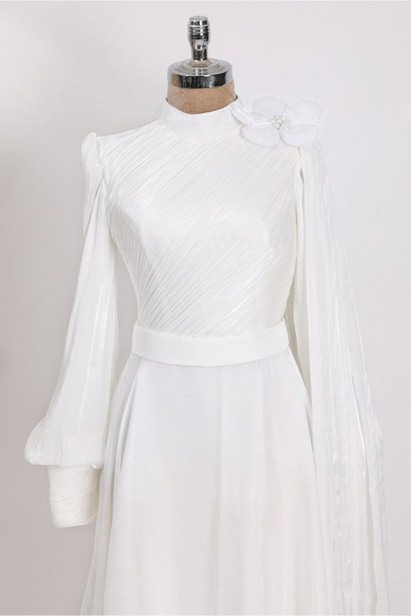 Kugu Modest Evening Dress Beyaz