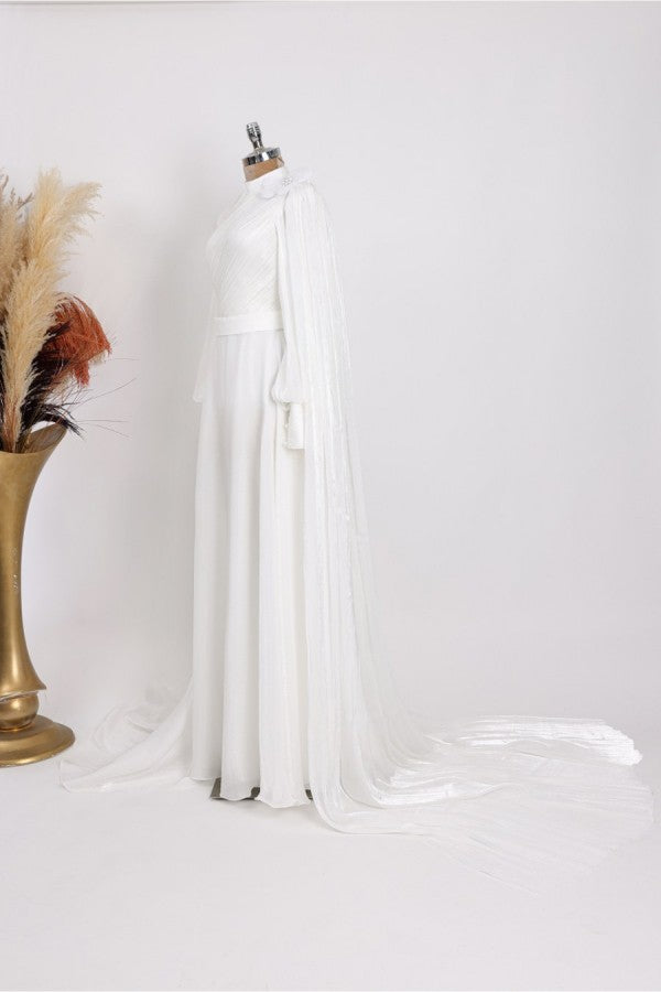 Kugu Modest Evening Dress Beyaz