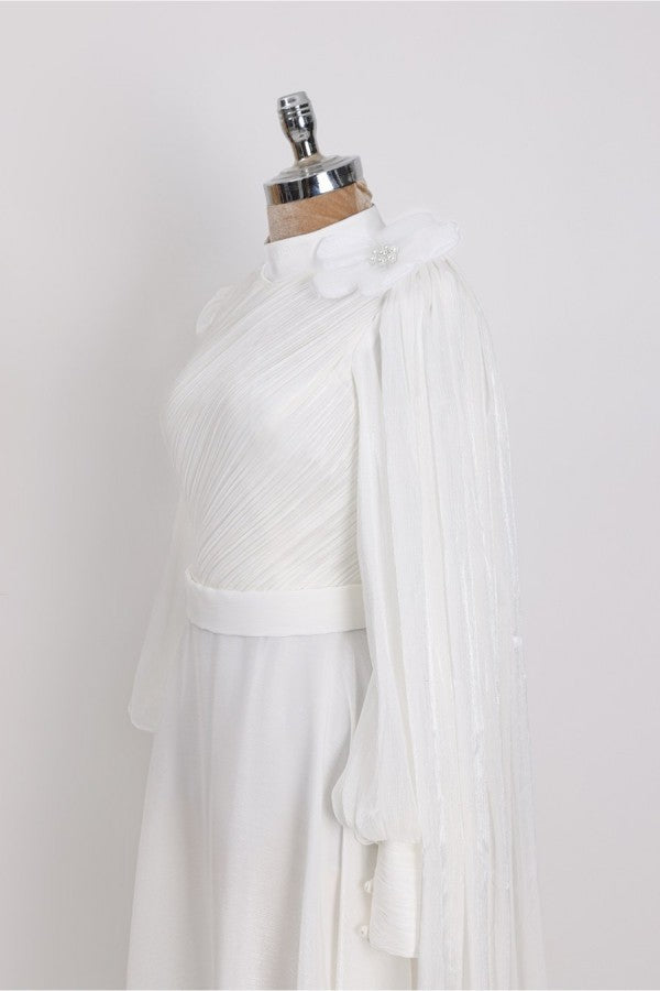 Kugu Modest Evening Dress Beyaz