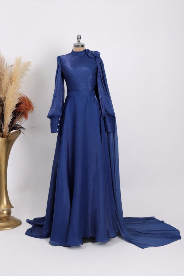 Kugu Modest Evening Dress Lacivert