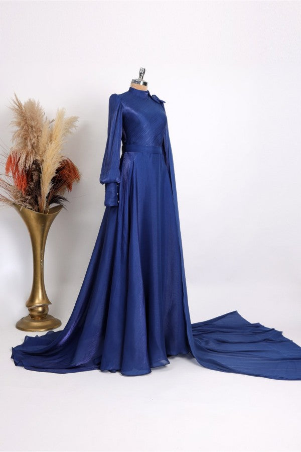 Kugu Modest Evening Dress Lacivert