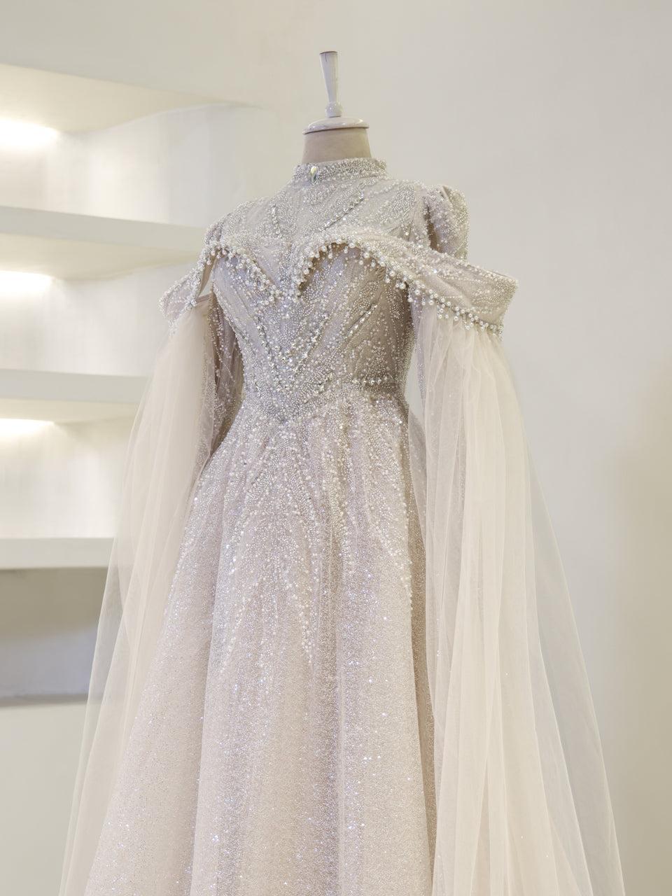 Couture Celine Modest Evening Dress