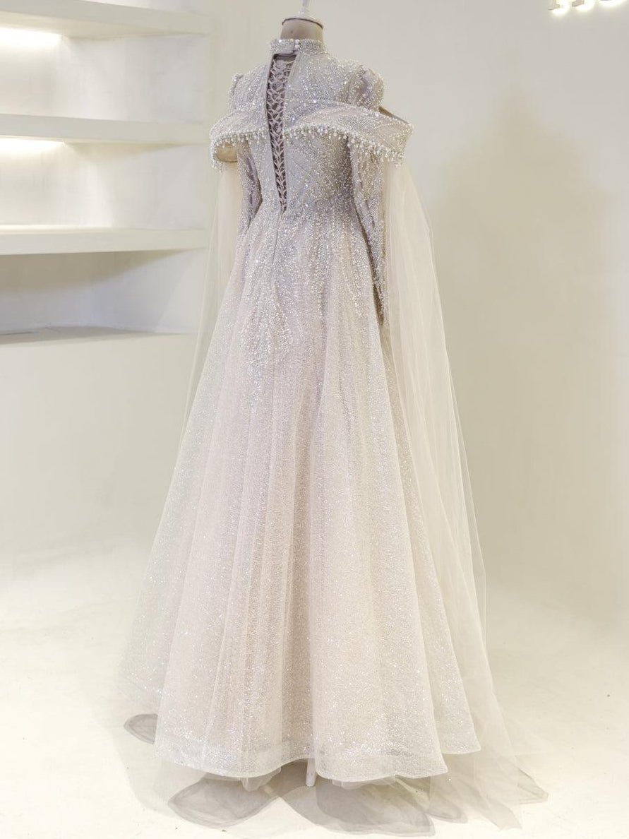Couture Celine Modest Evening Dress