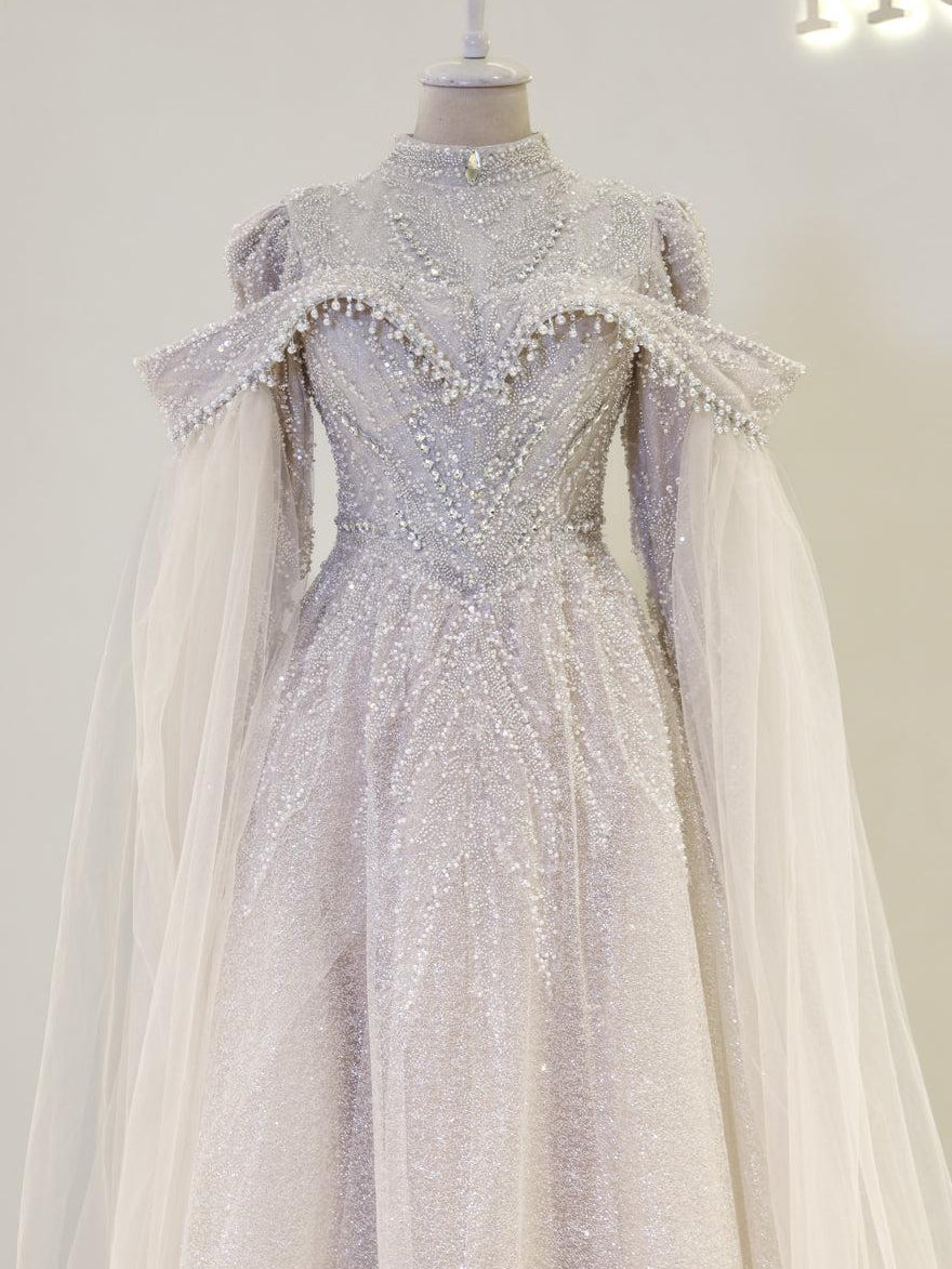 Couture Celine Modest Evening Dress